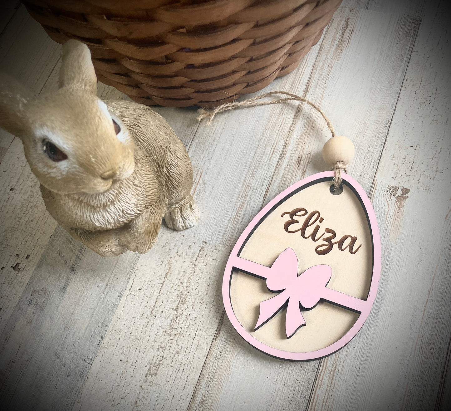 Easter egg basket name tags