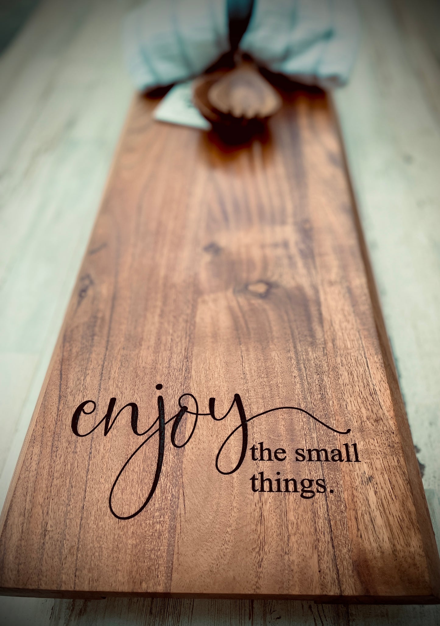Live edge acacia hardwood charcuterie board