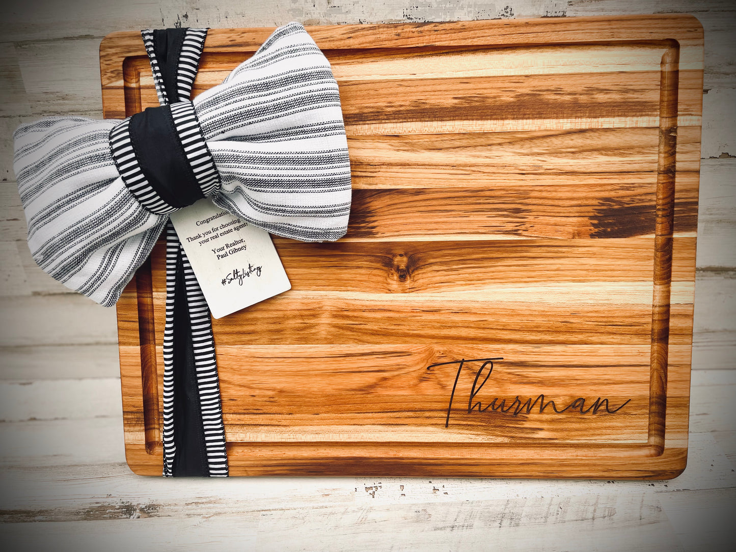 Teak board basket