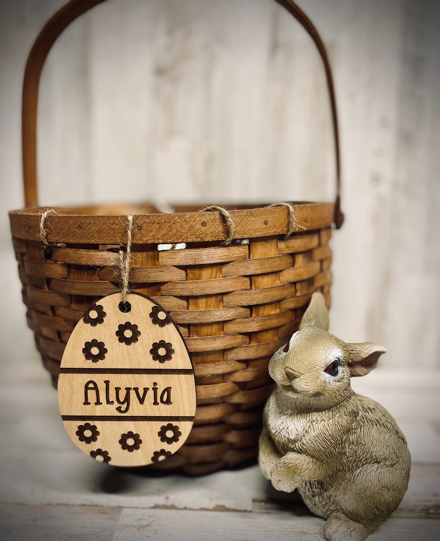 Easter egg basket name tags