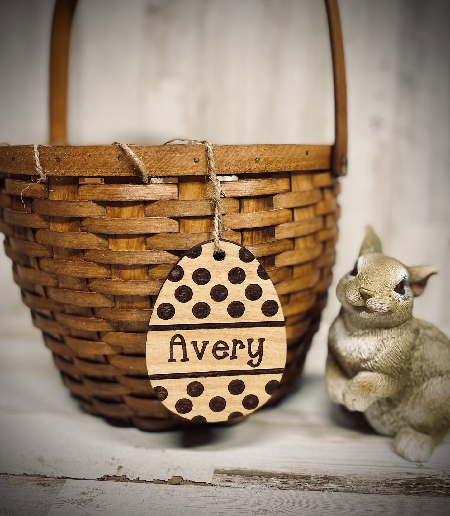 Easter egg basket name tags