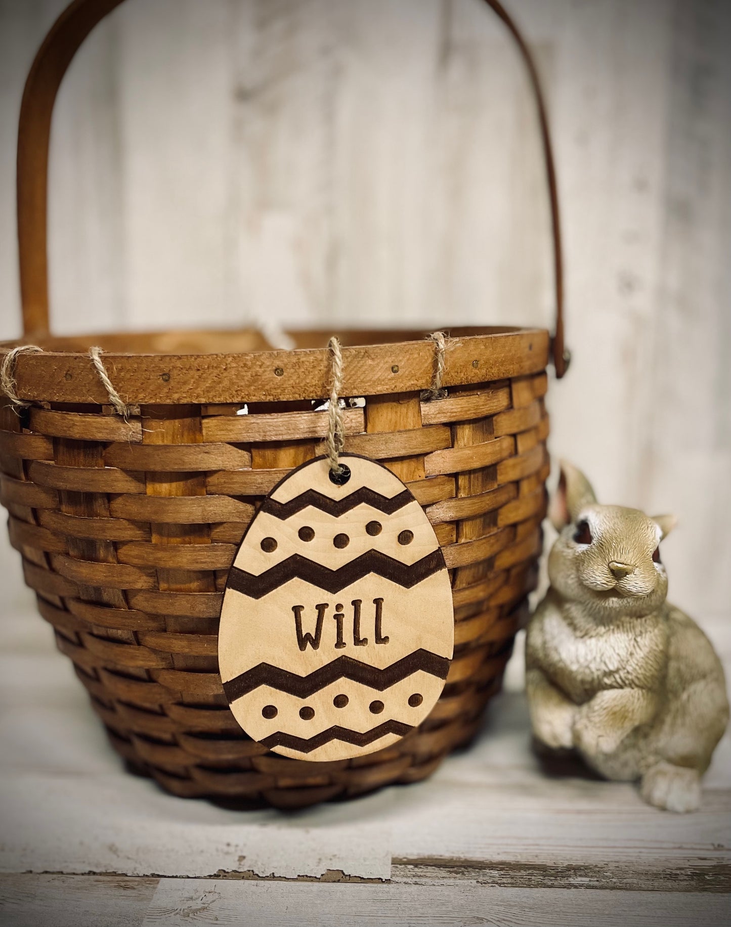 Easter egg basket name tags