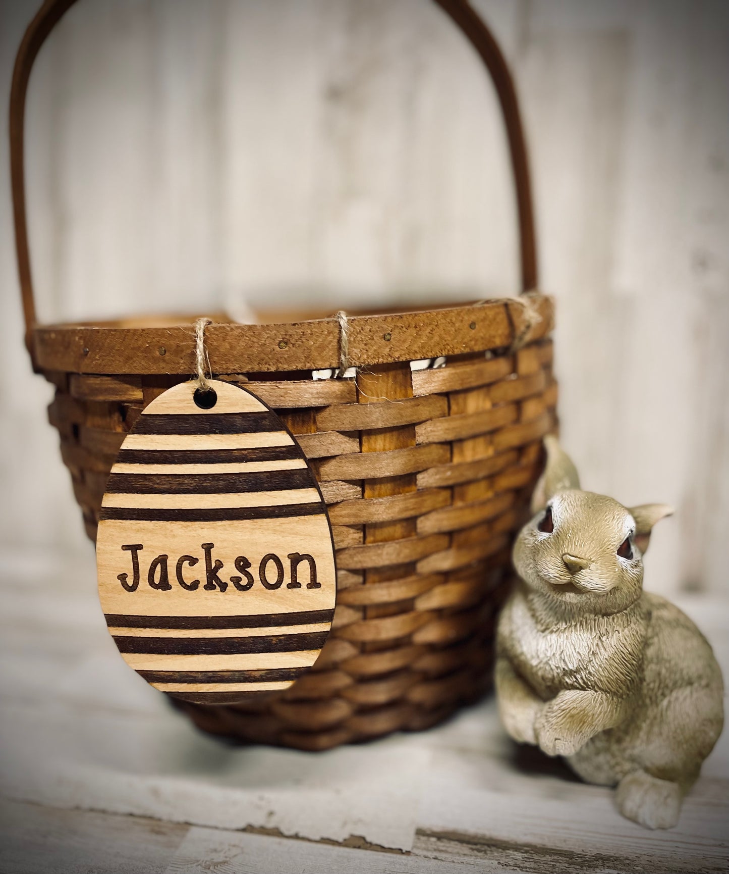 Easter egg basket name tags
