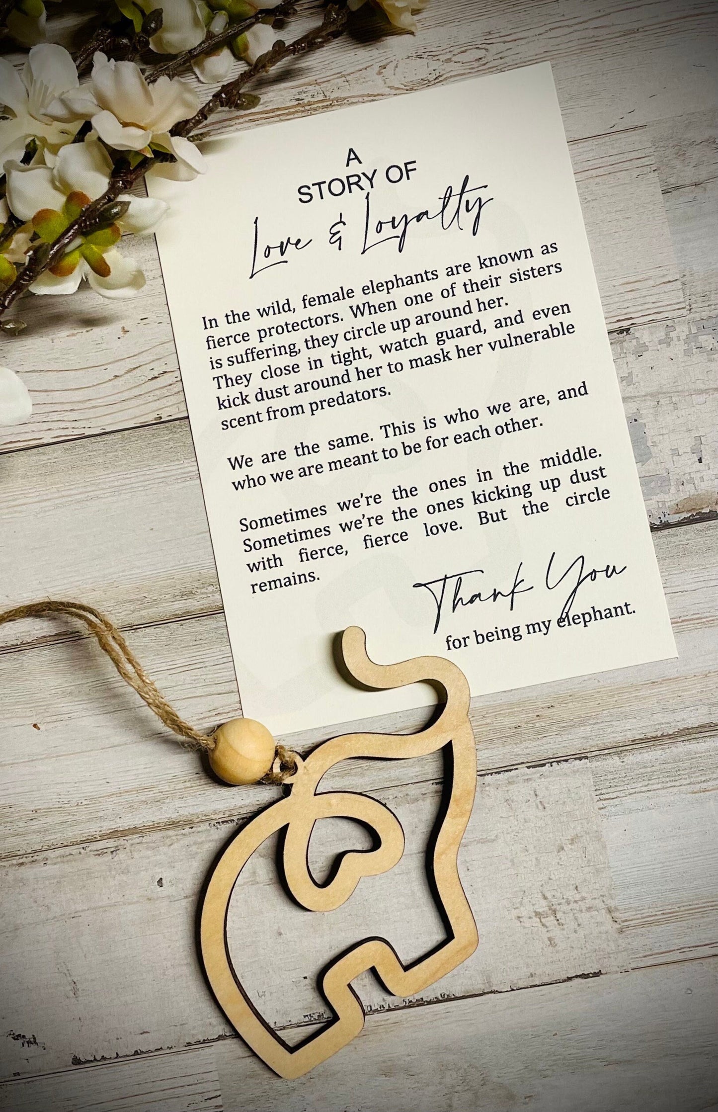 Friendship and loyalty elephant ornament
