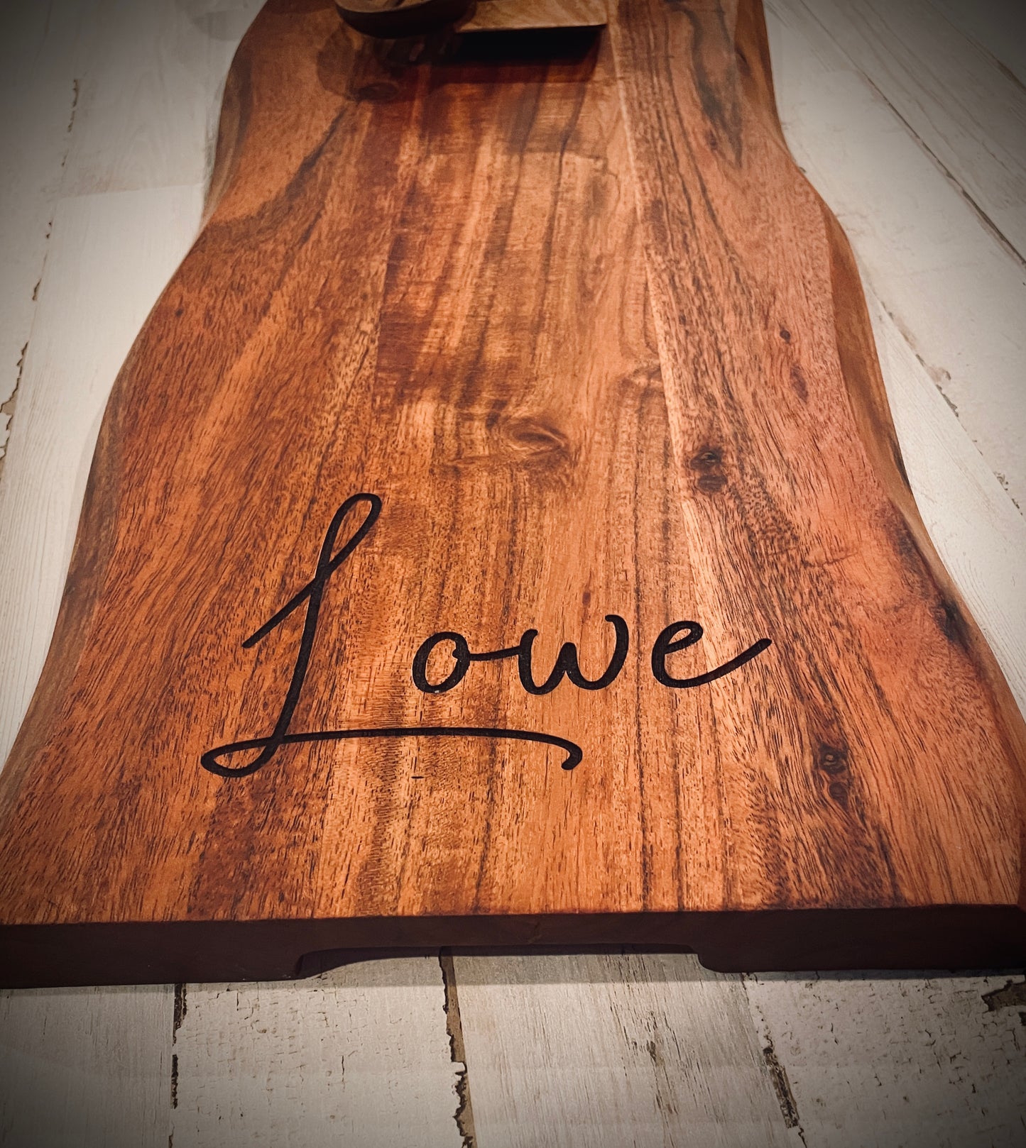 Live edge acacia hardwood charcuterie board