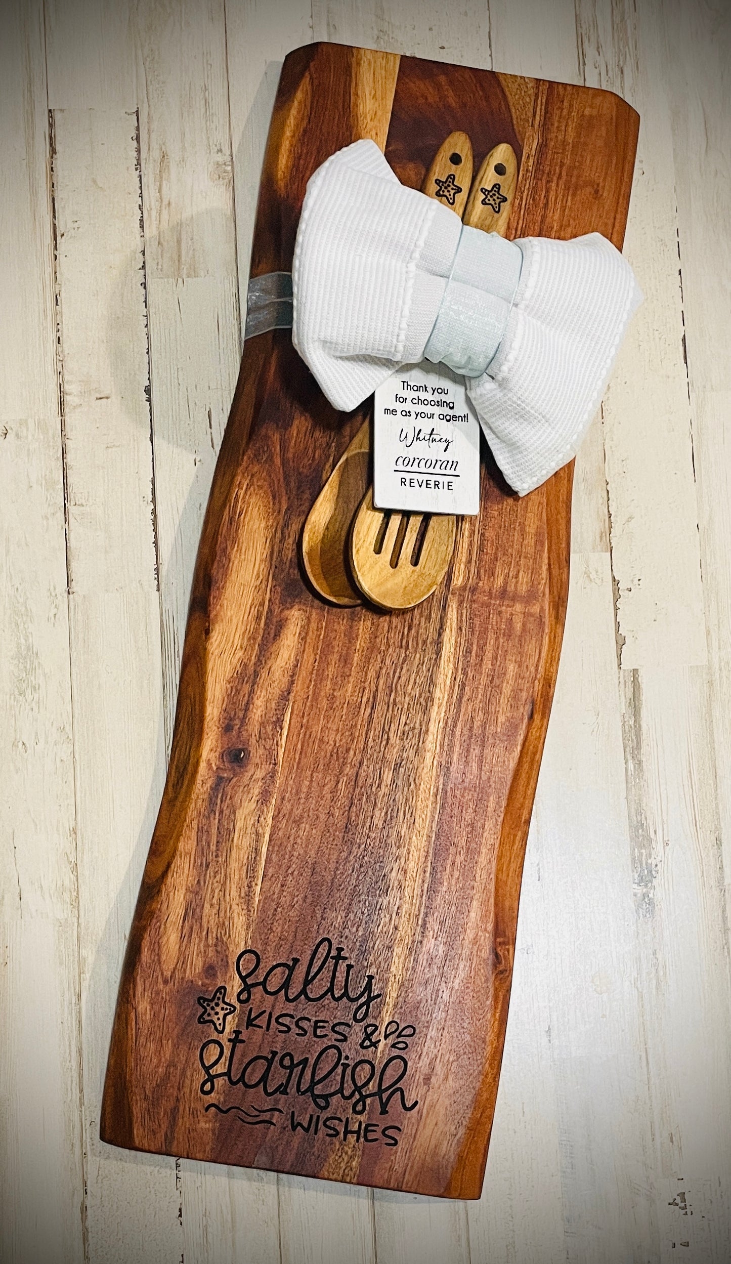 Live edge acacia hardwood charcuterie board